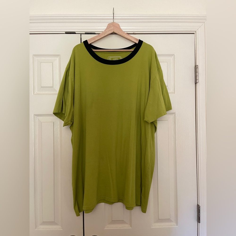 Big Bud Press gross green cotton ringer tee black collar 6XL
